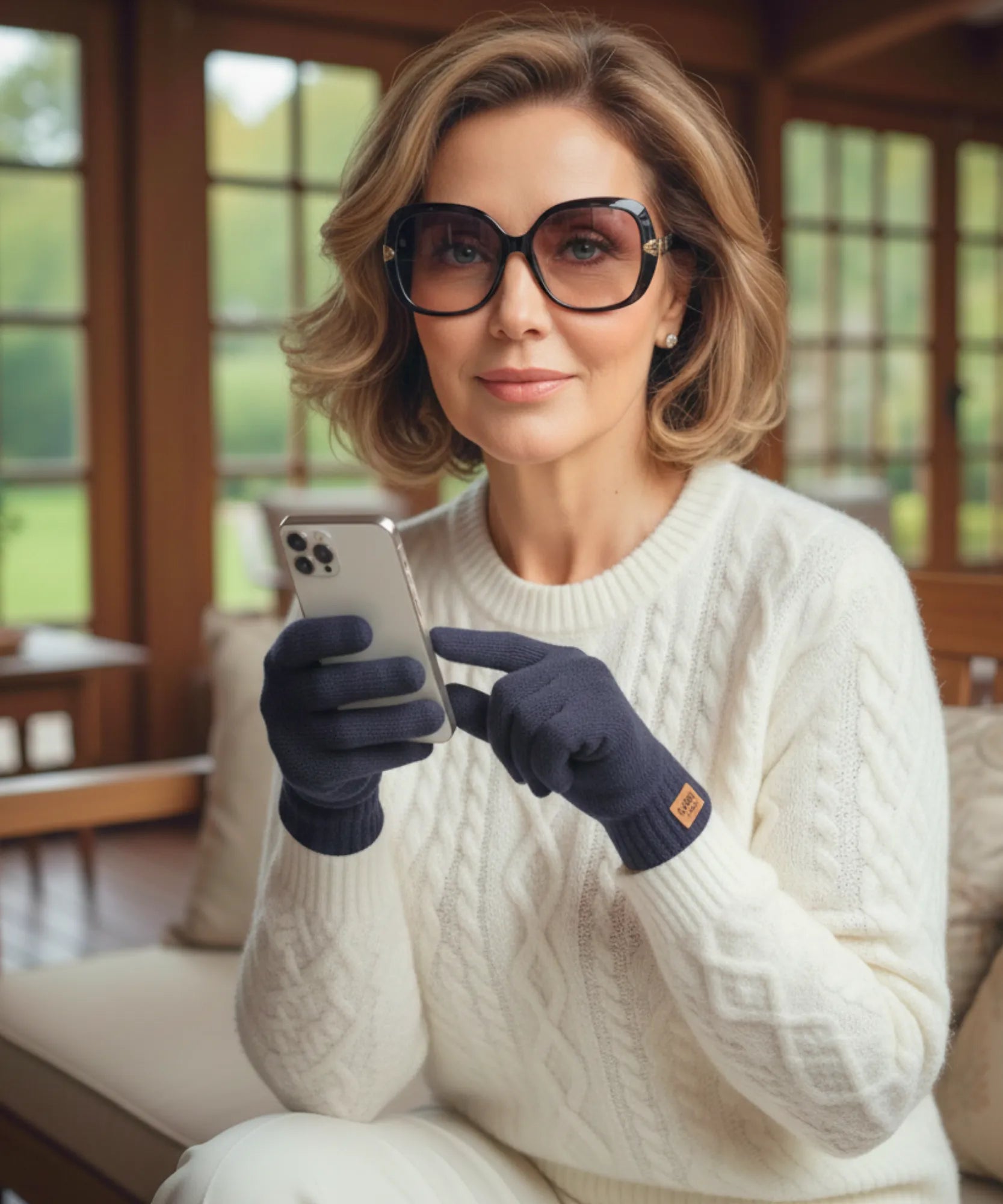 Comprar luva feminina pelúcia touch screen térmica premium macia inverno barata
