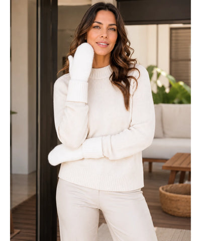Comprar luva tricotada feminina fechada lã punho duplo reforçado luva de frio inverno promoção ANELLIMN