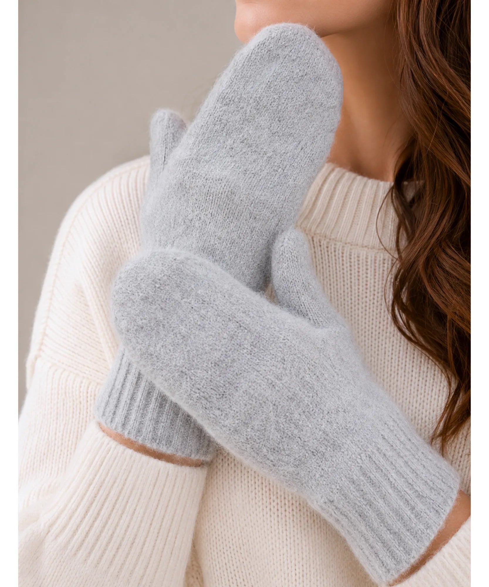 Comprar luva tricotada feminina fechada lã punho duplo reforçado luva de frio inverno promoção ANELLIMN