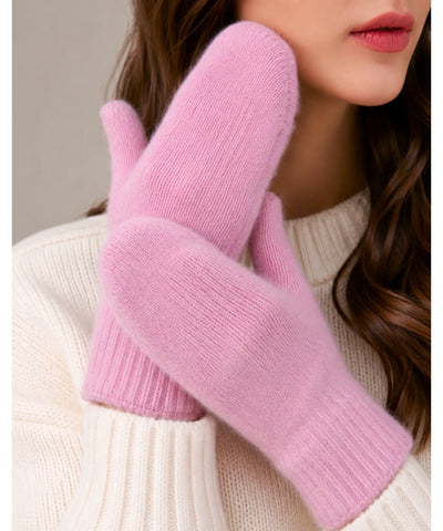 Comprar luva tricotada feminina fechada lã punho duplo reforçado luva de frio inverno promoção ANELLIMN