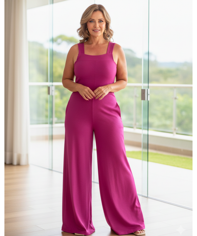 Macacão Feminino Canelado Um Ombro Só Elegante | Ita