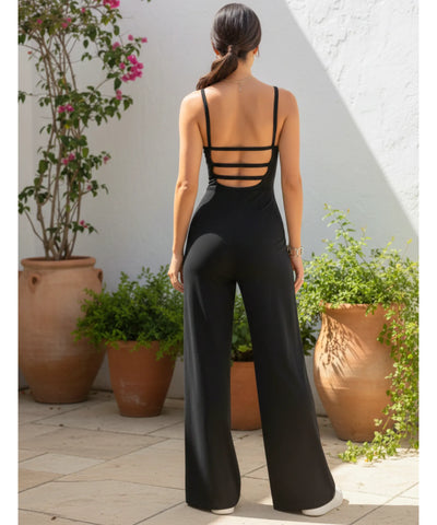 Macacão Feminino Longo Alças Finas Pantalona Confortável | Camille