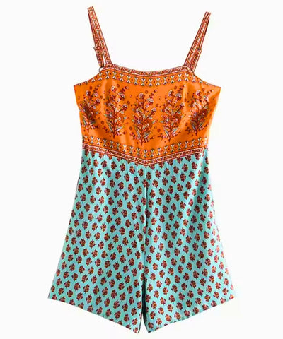Macaquinho Feminino Estampado Floral Verão Boho | Mahal