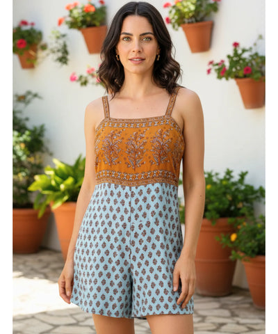 Macaquinho Feminino Estampado Floral Verão Boho | Mahal