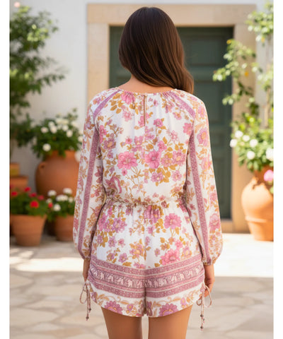 Macaquinho Feminino Estampado Floral Manga Longa Casual | Lolo