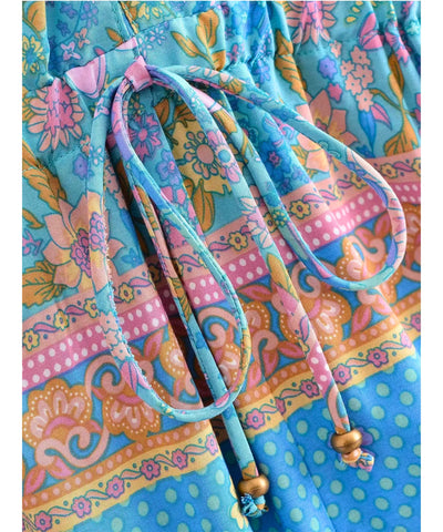 Macaquinho Feminino Estampado Manga Longa Decote v Boho | Jana