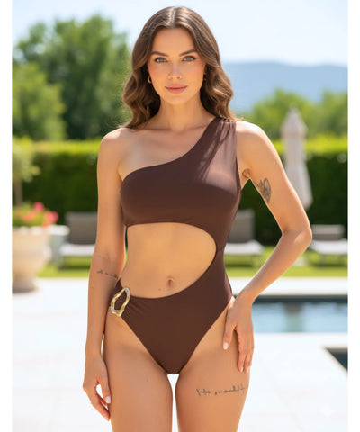 Maiô Feminino Um Ombro Só com Recortes Exclusivos | Liara