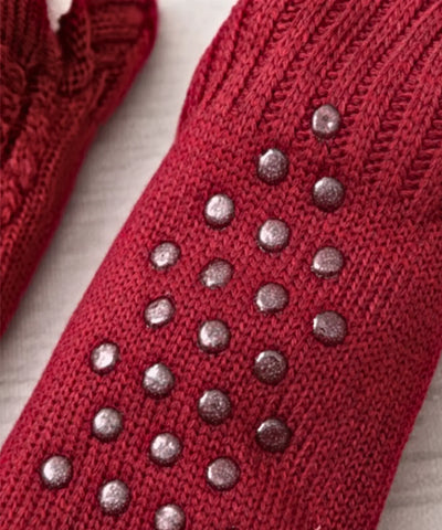  Comprar meia antiderrapante feminina tricot forro pelúcia térmica grossa inverno barato ANELLIMN 
