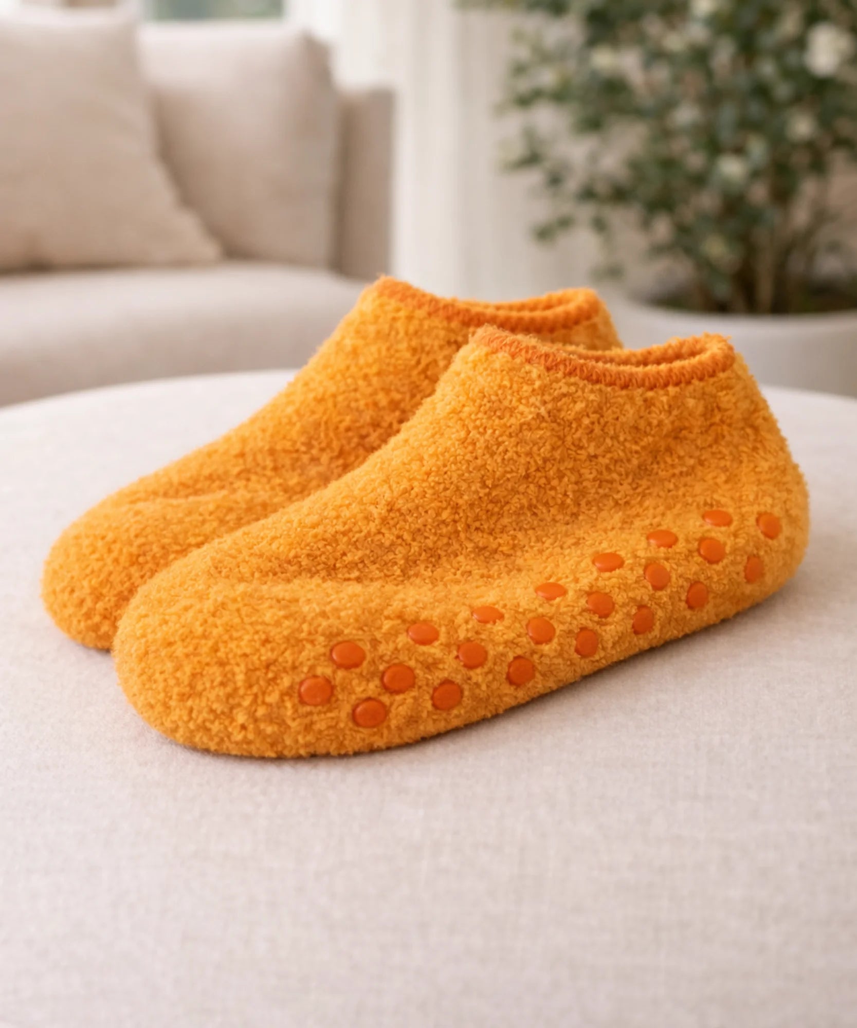 Comprar Meia Antiderrapante Peluciada Térmica Feminina Confortável Segura Casa Inverno barato