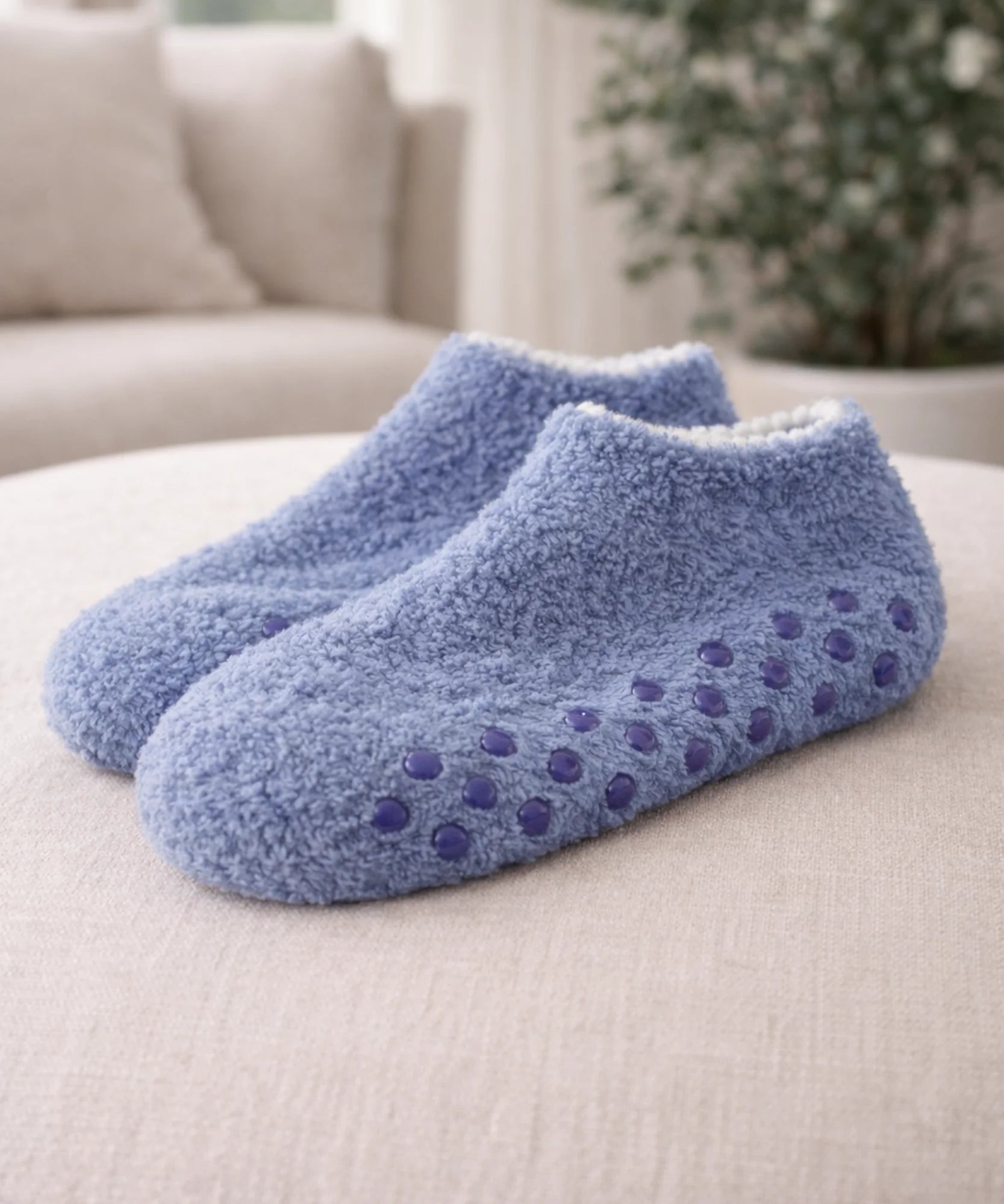 Comprar Meia Antiderrapante Peluciada Térmica Feminina Confortável Segura Casa Inverno barato