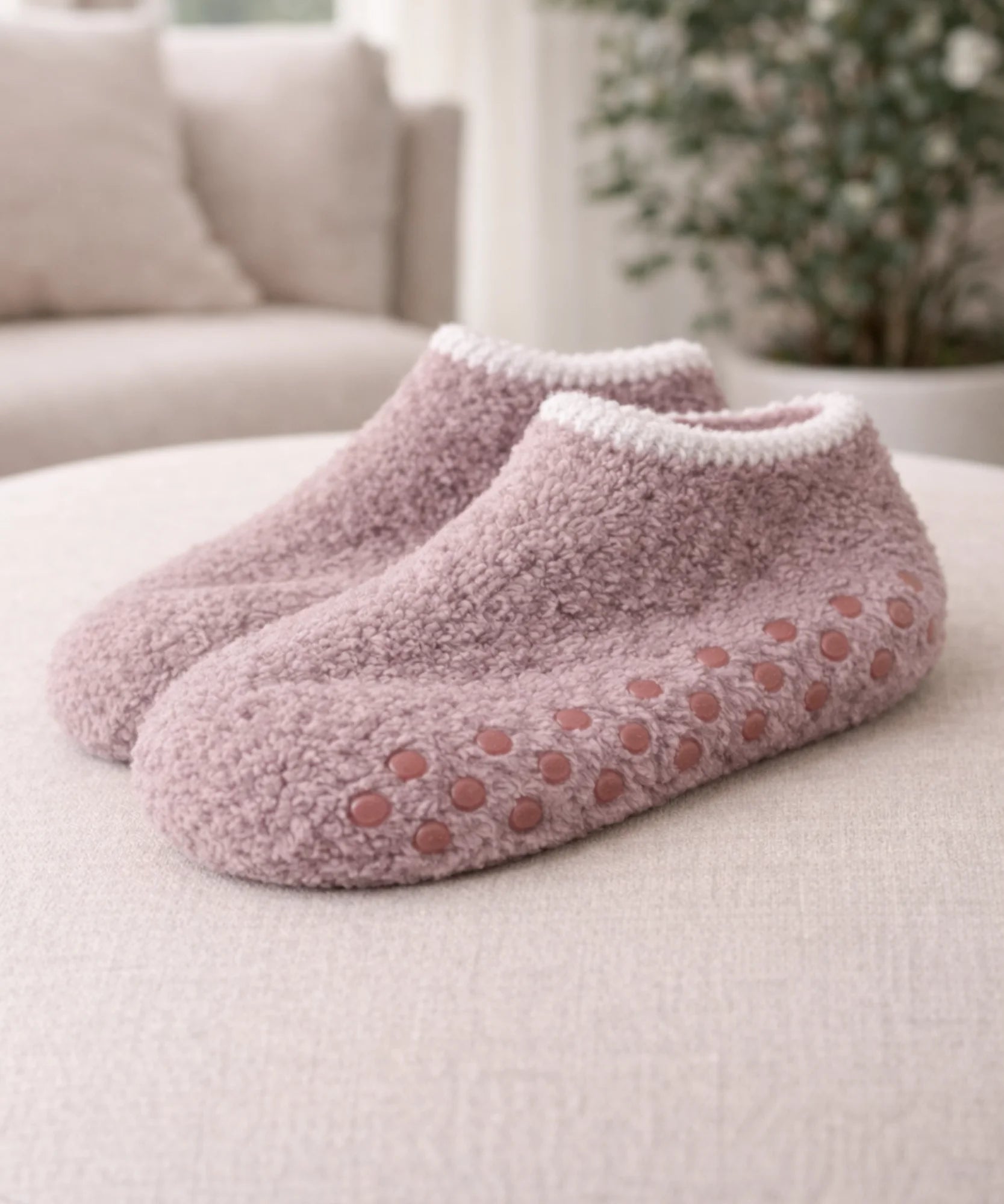 Comprar Meia Antiderrapante Peluciada Térmica Feminina Confortável Segura Casa Inverno barato