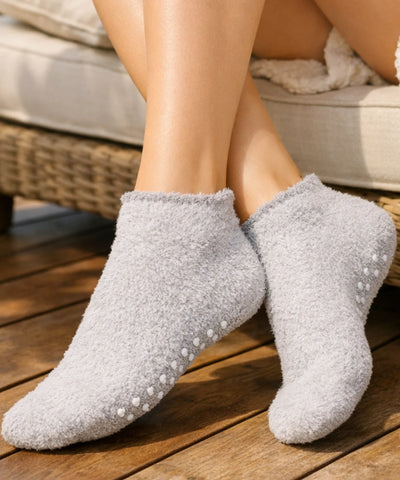 Comprar Meia Antiderrapante Peluciada Térmica Feminina Confortável Segura Casa Inverno barato