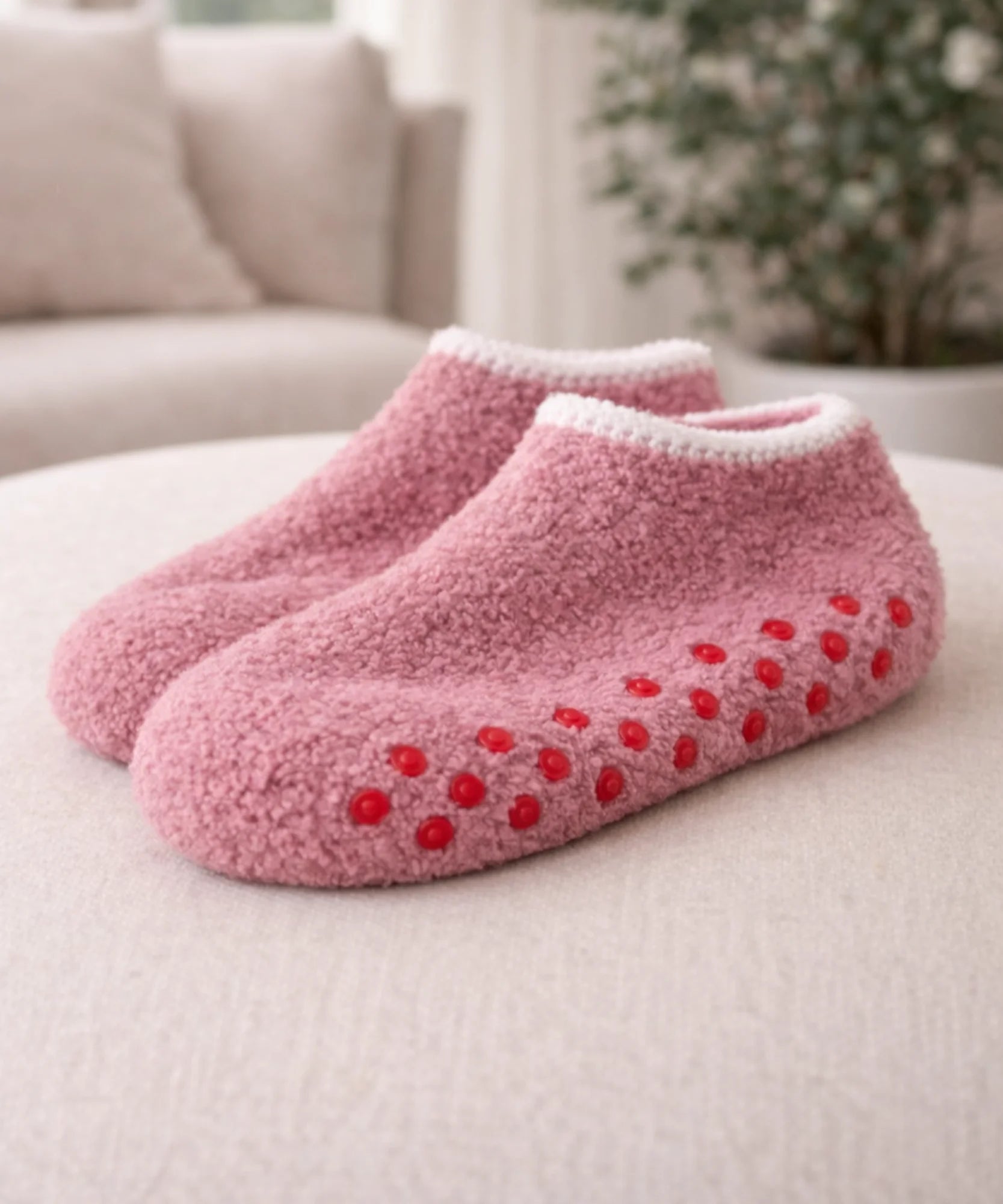 Comprar Meia Antiderrapante Peluciada Térmica Feminina Confortável Segura Casa Inverno barato