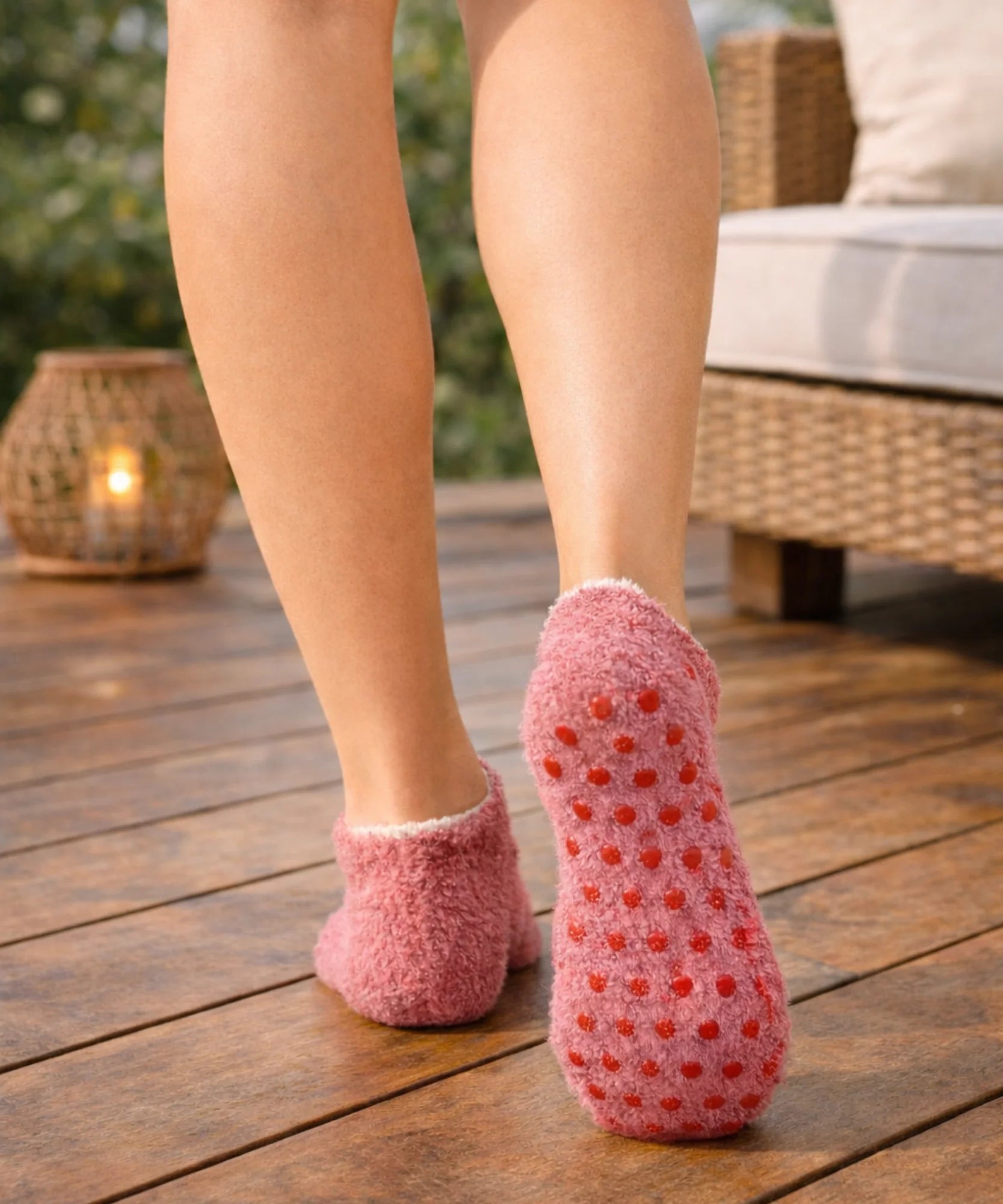 Comprar Meia Antiderrapante Peluciada Térmica Feminina Confortável Segura Casa Inverno barato