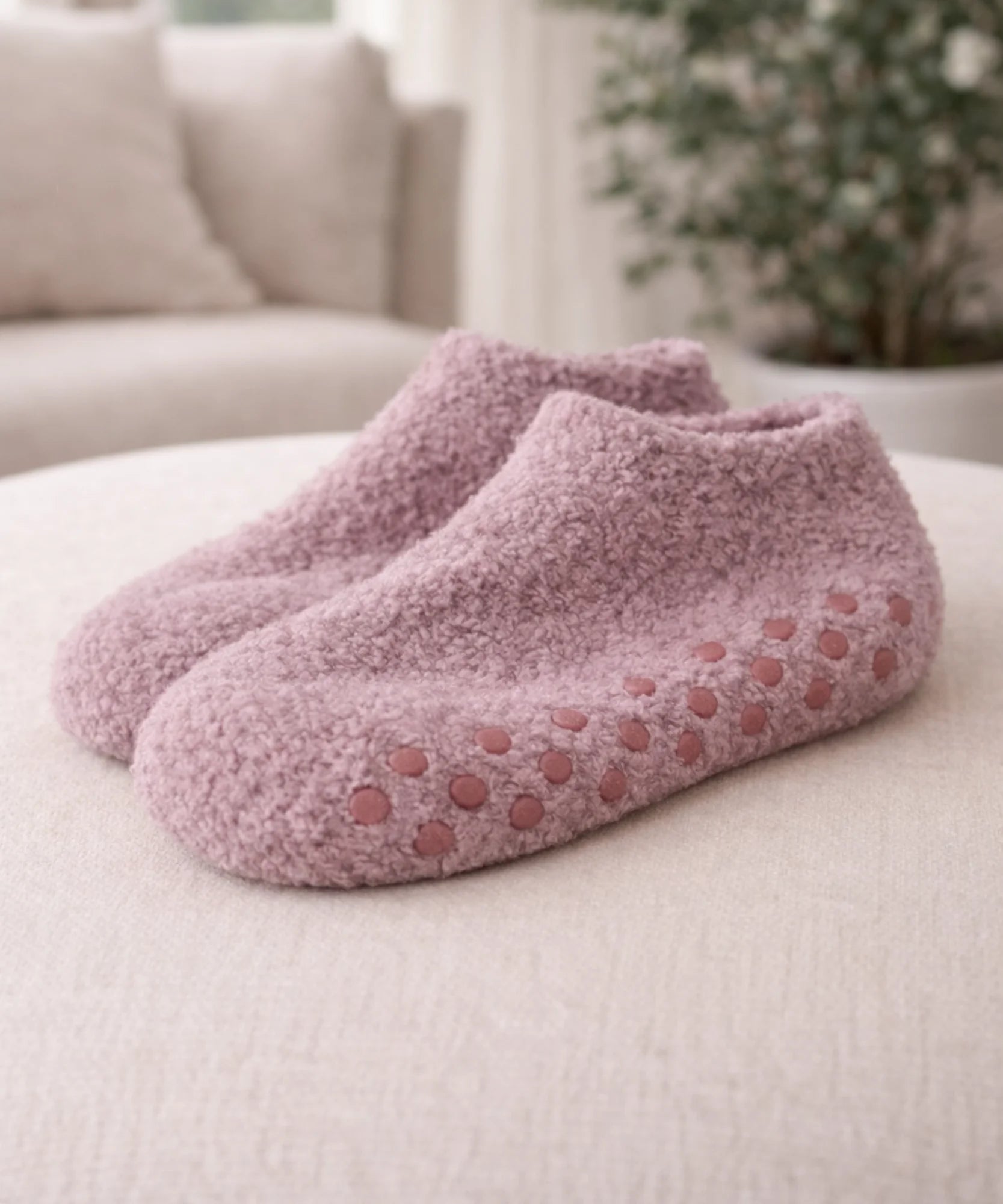 Comprar Meia Antiderrapante Peluciada Térmica Feminina Confortável Segura Casa Inverno barato