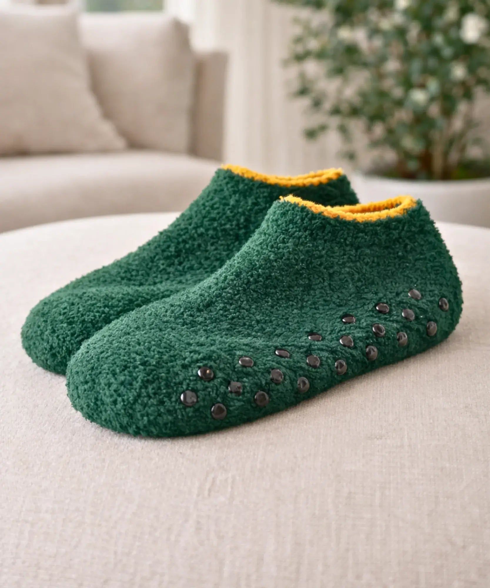 Comprar Meia Antiderrapante Peluciada Térmica Feminina Confortável Segura Casa Inverno barato