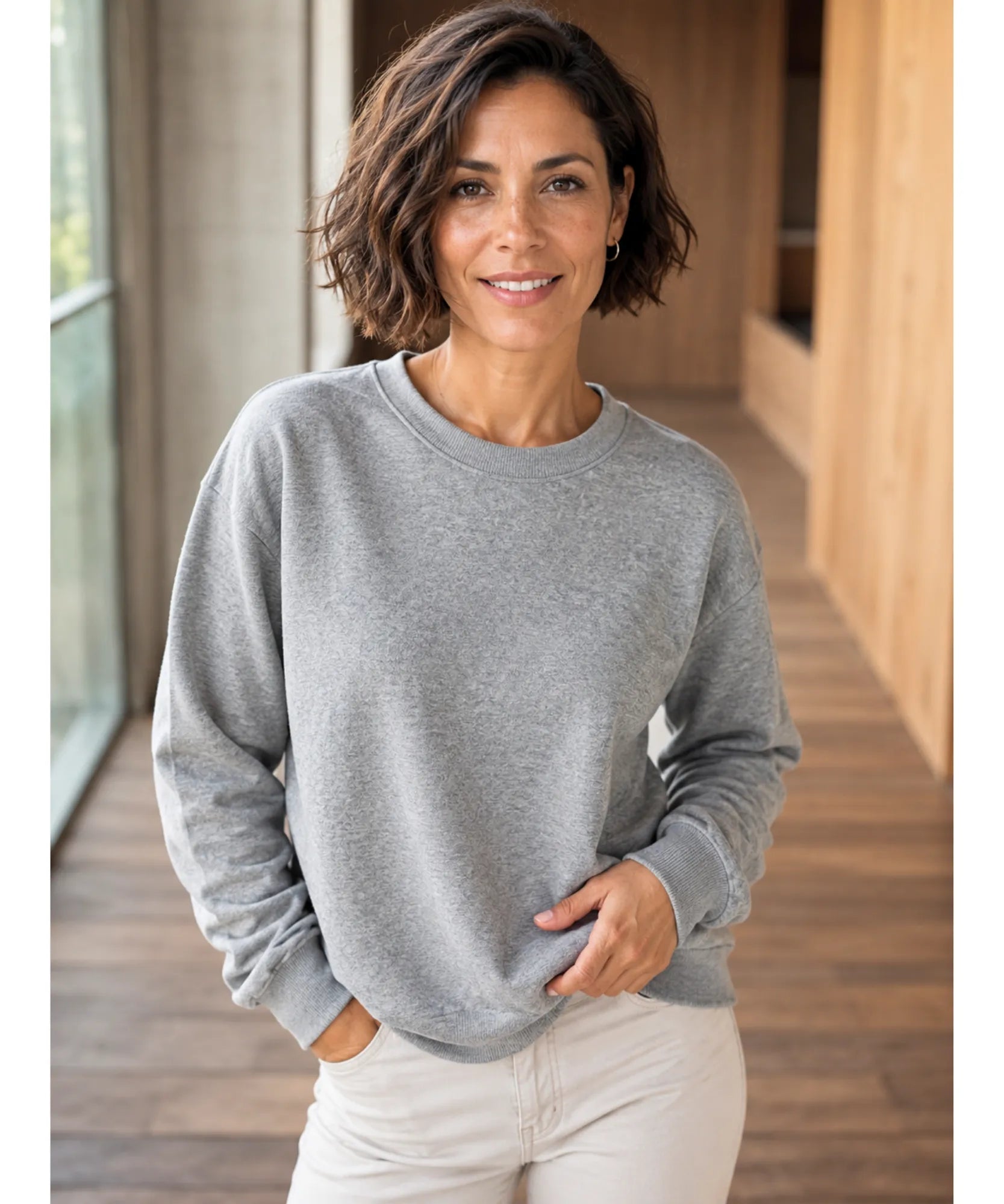 Comprar moletom feminino grosso com forro flanelado roxo casual térmico confortável para inverno em promoção