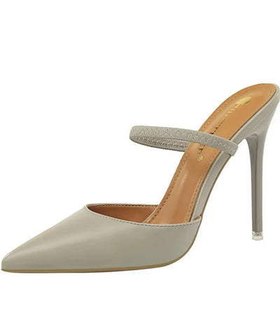 Comprar mule bico fino feminino salto agulha em promoção Anellimn