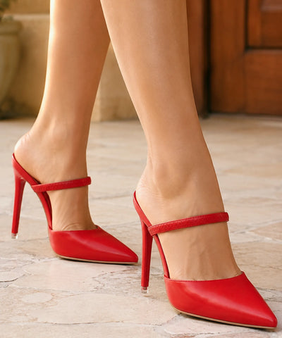 Mule Bico Fino Feminino Salto Alto com Tira | Nilla