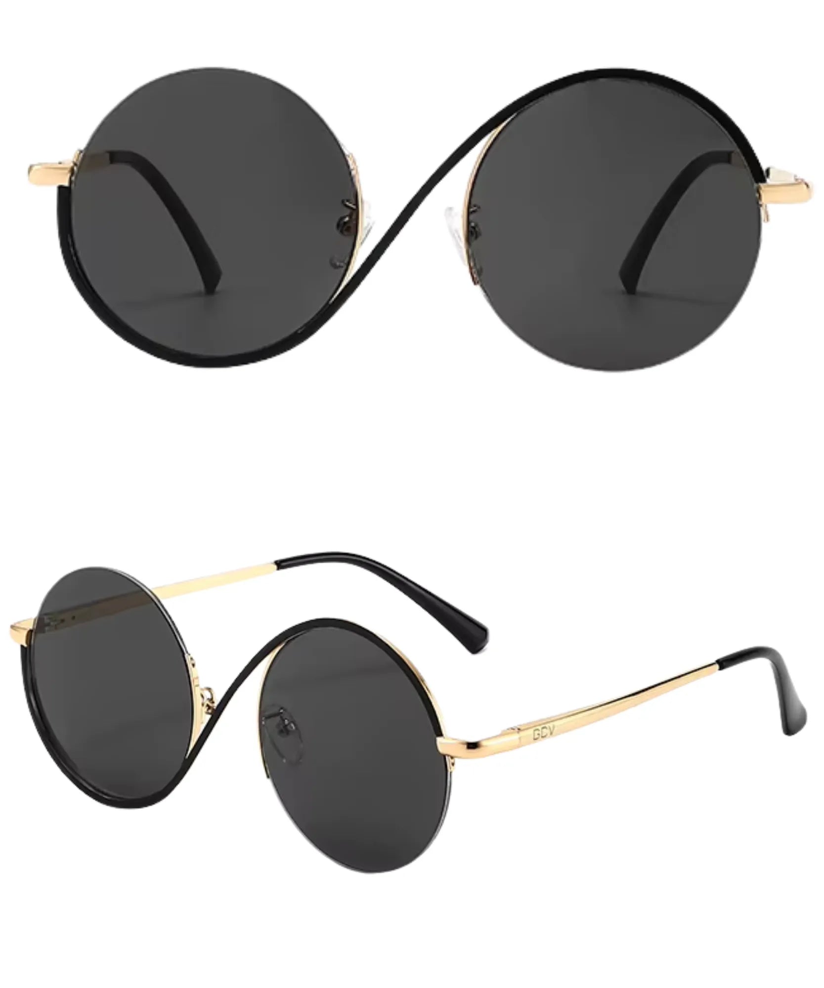 Comprar óculos de sol feminino redondo com armação de metal em promoção Anellimn