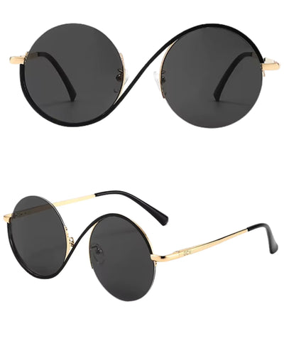 Comprar óculos de sol feminino redondo com armação de metal em promoção Anellimn