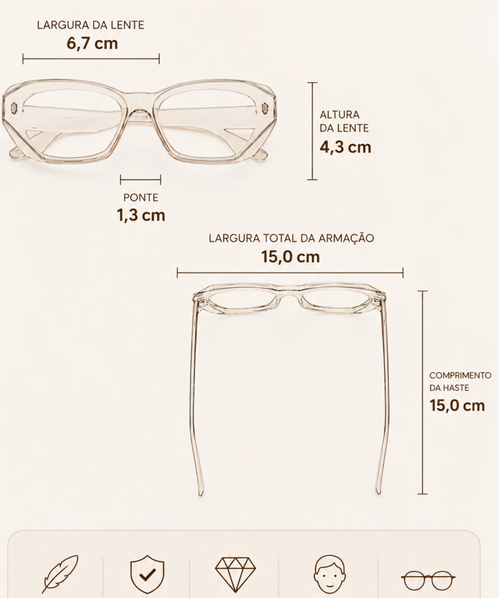 Comprar óculos de sol gatinho feminino medidas em promoção Anellimn
