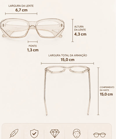 Comprar óculos de sol gatinho feminino medidas em promoção Anellimn