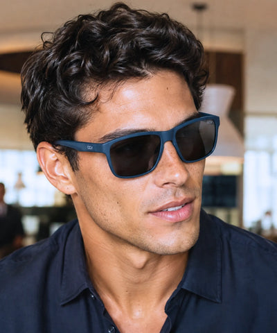 Comprar óculos de sol masculino esportivo azul cinza casual em promoção Anellimn
