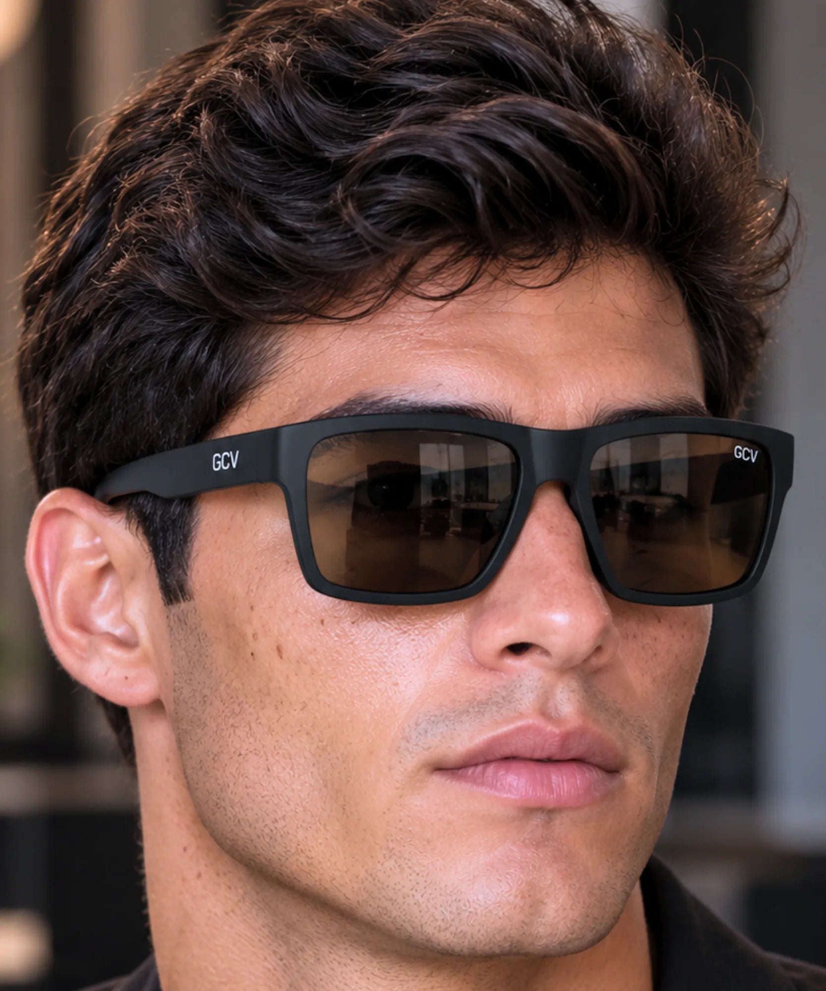 Comprar óculos de sol masculino esportivo preto em promoção Anellimn