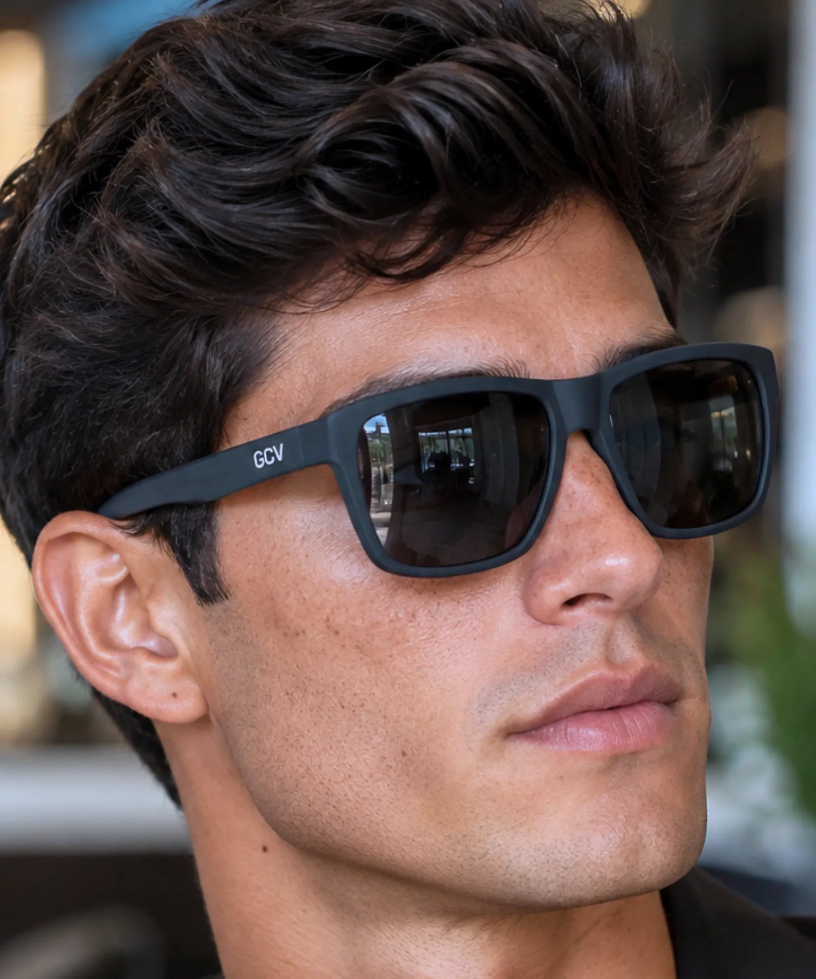 Comprar óculos de sol masculino esportivo preto condução em promoção Anellimn