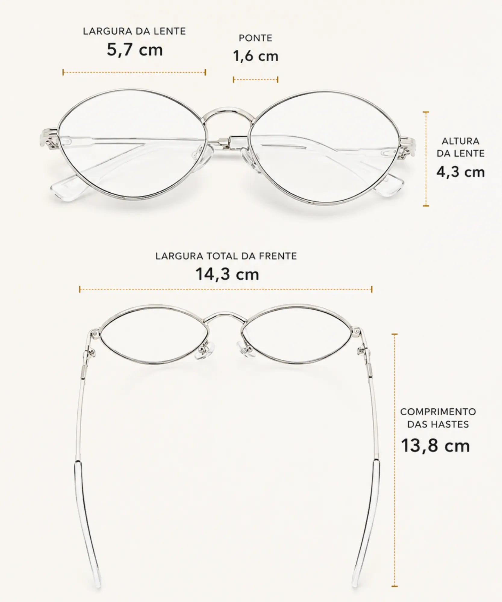 Comprar óculos de sol oval feminino medidas em promoção Anellimn