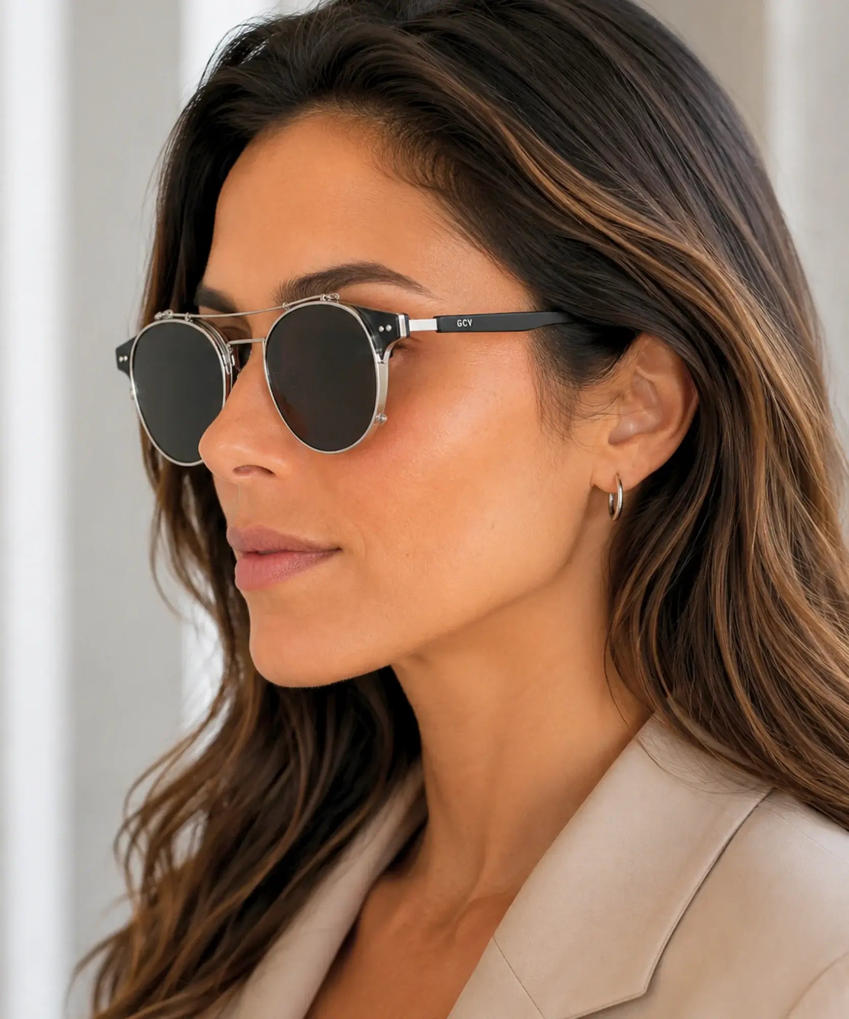 Comprar óculos de sol redondo polarizado clip on removível UV400 armação acetato metal vintage unissex barato em promoção