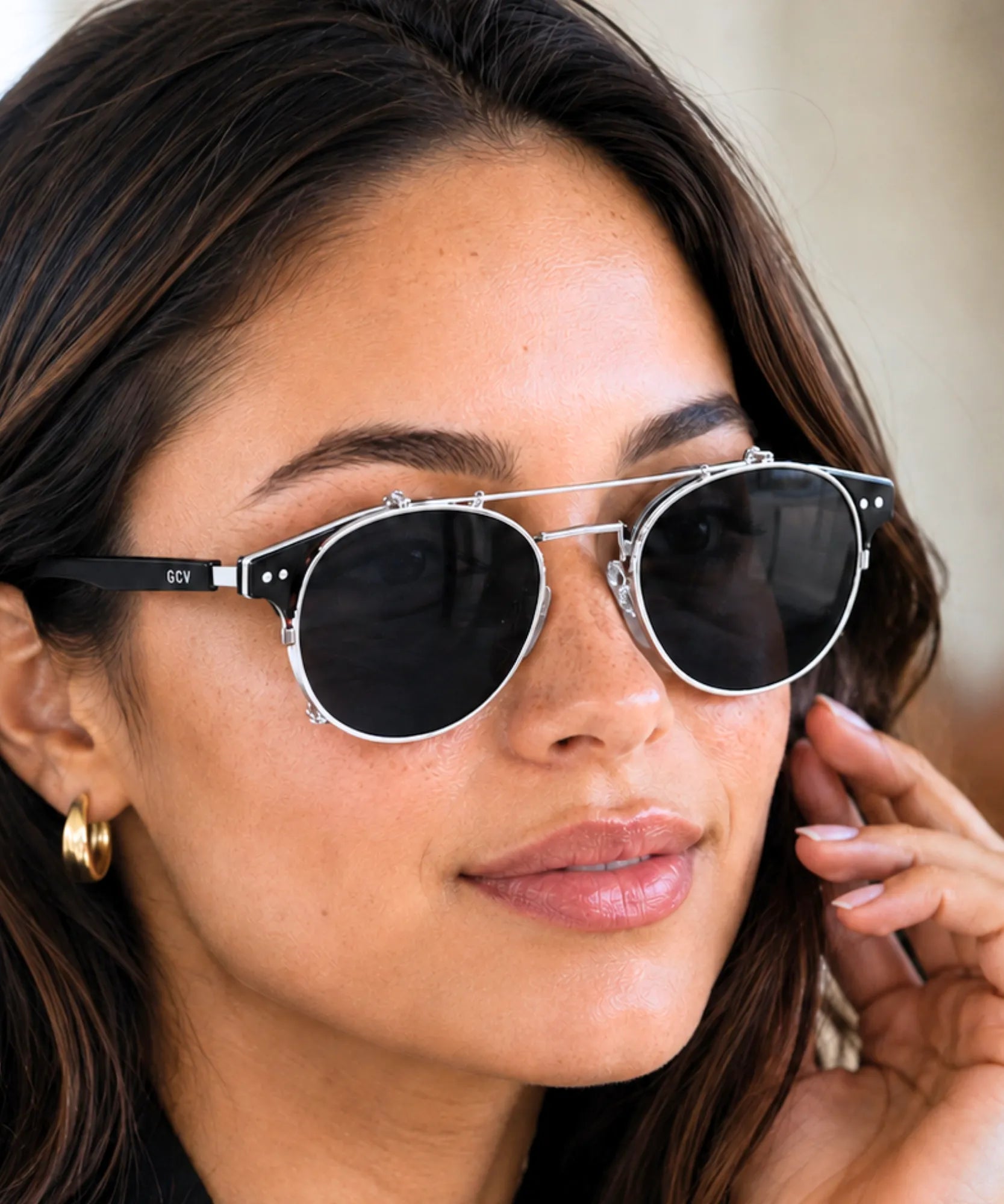Comprar óculos de sol redondo polarizado clip on removível UV400 armação acetato metal vintage unissex barato em promoção ANELLIMN