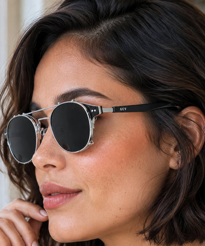 Comprar óculos de sol redondo polarizado clip on removível UV400 armação acetato metal vintage unissex barato em promoção ANELLIMN