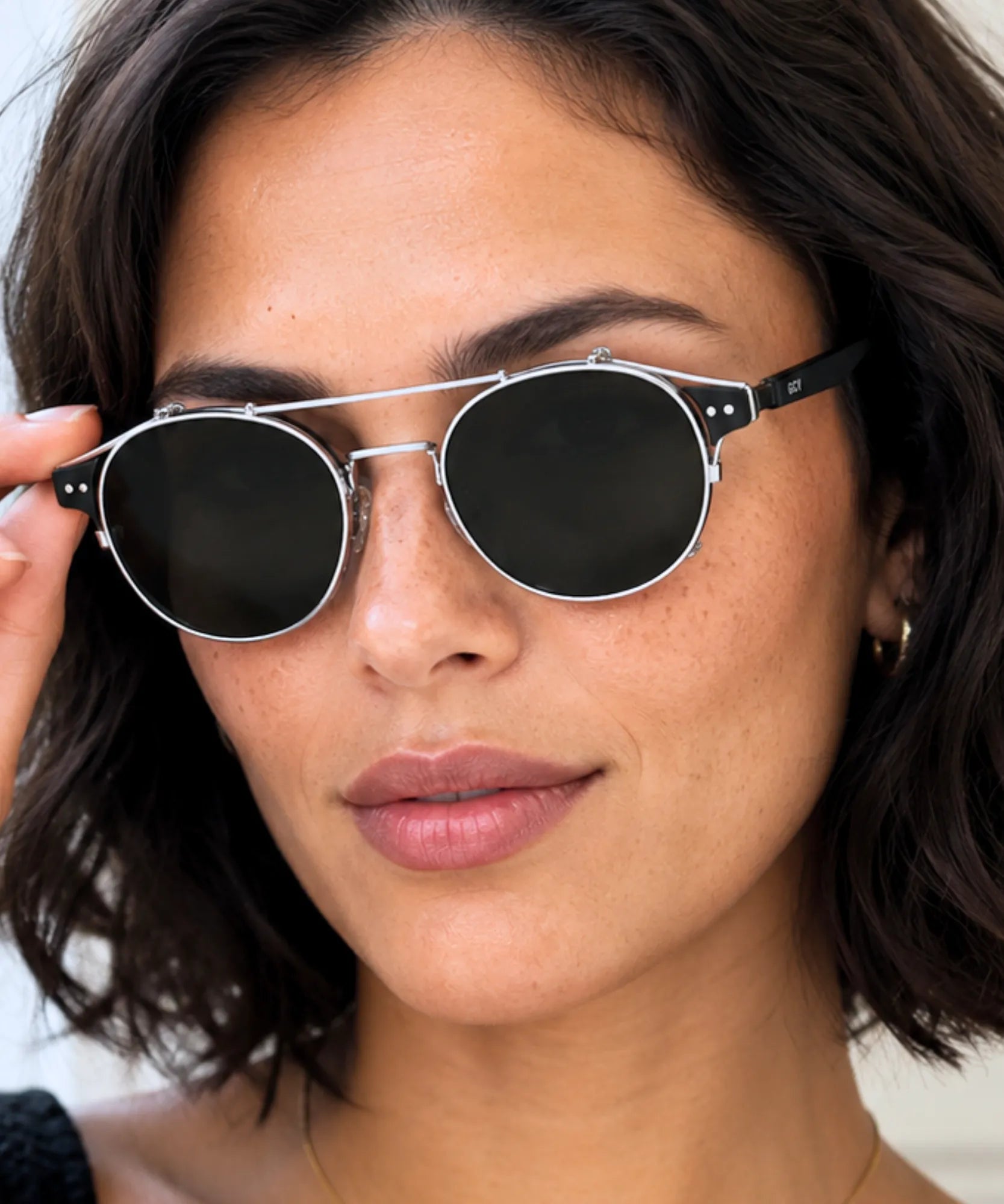 Comprar óculos de sol redondo polarizado clip on removível UV400 armação acetato metal vintage unissex barato em promoção ANELLIMN
