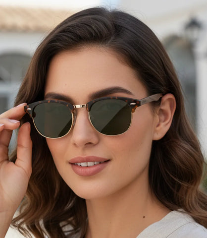 Comprar óculos de sol polarizado madeira natural UV400 vintage retrô unissex barato promoção