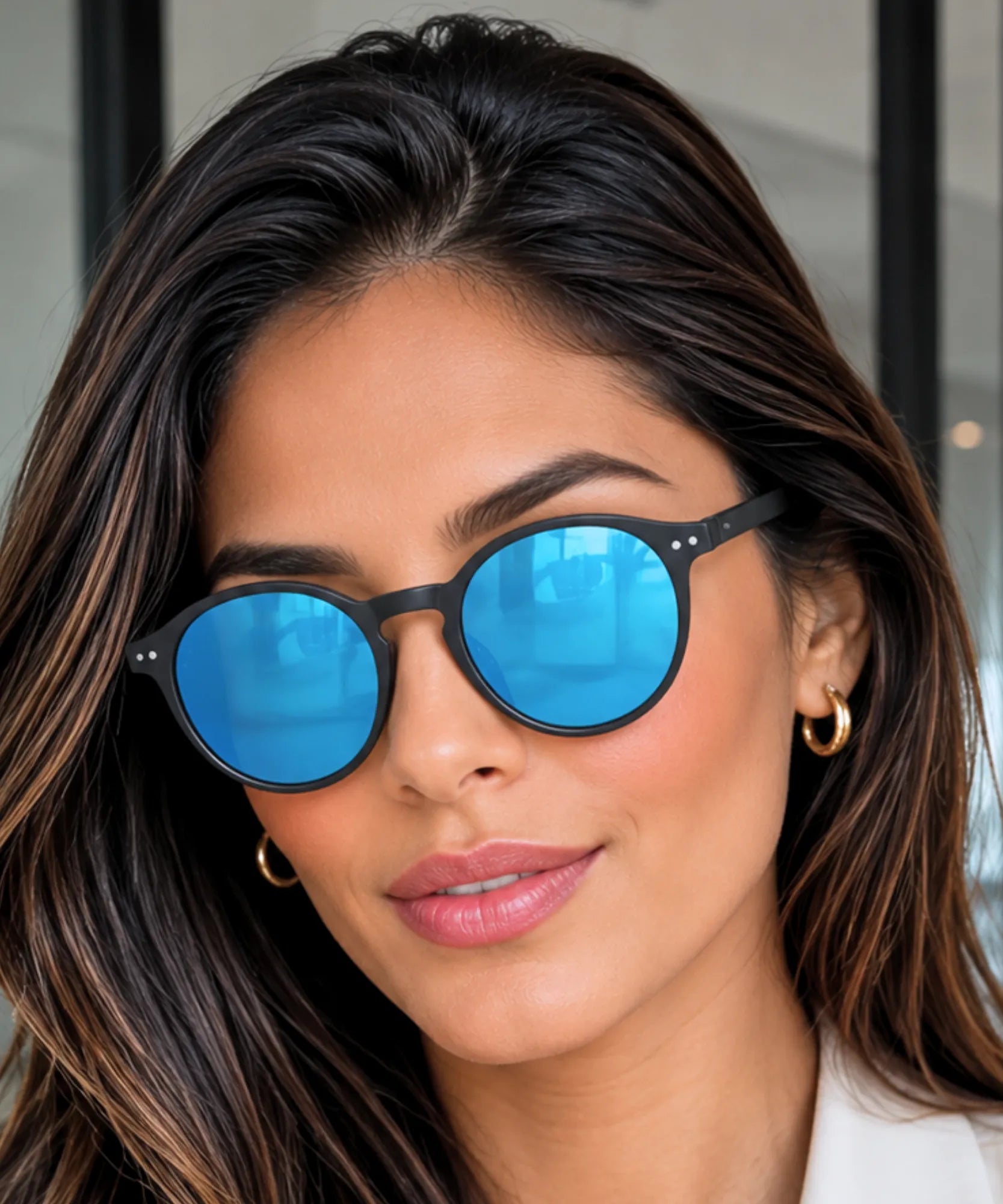 Comprar óculos de sol redondo polarizado proteção UV400 unissex barato em promoção Anellimn