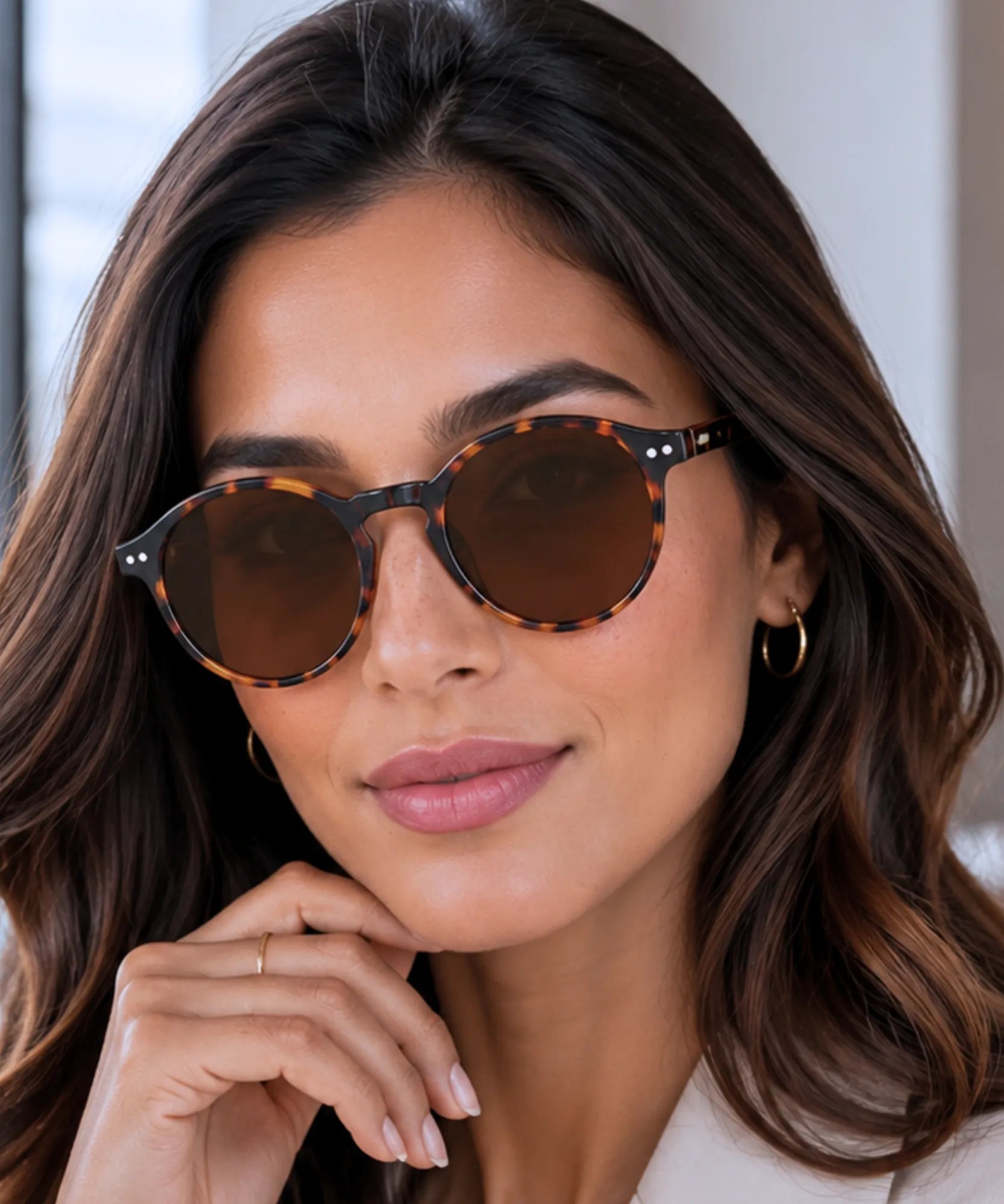 Comprar óculos de sol redondo polarizado proteção UV400 unissex barato em promoção Anellimn