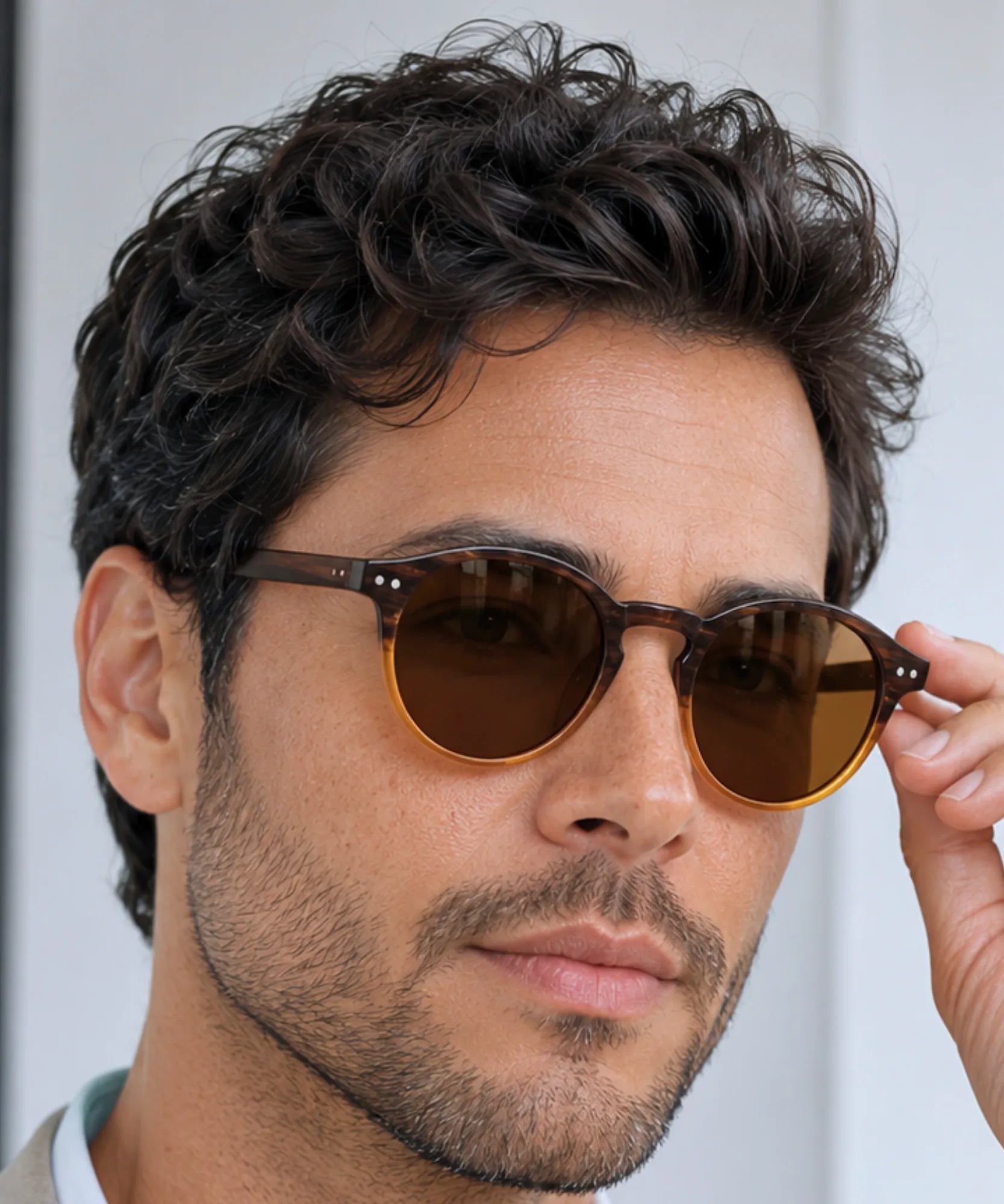 Comprar óculos de sol redondo polarizado proteção UV400 unissex barato em promoção Anellimn