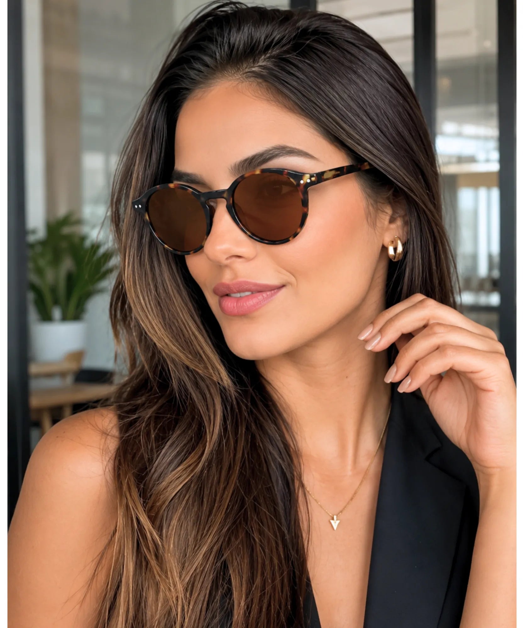 Comprar óculos de sol redondo polarizado proteção UV400 unissex barato em promoção Anellimn