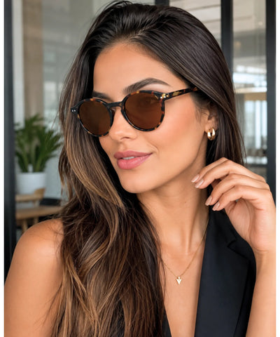 Comprar óculos de sol redondo polarizado proteção UV400 unissex barato em promoção Anellimn