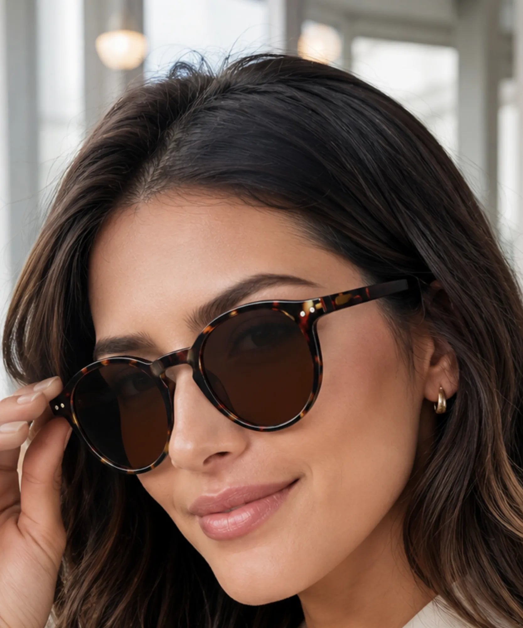 Comprar óculos de sol redondo polarizado proteção UV400 unissex barato em promoção Anellimn