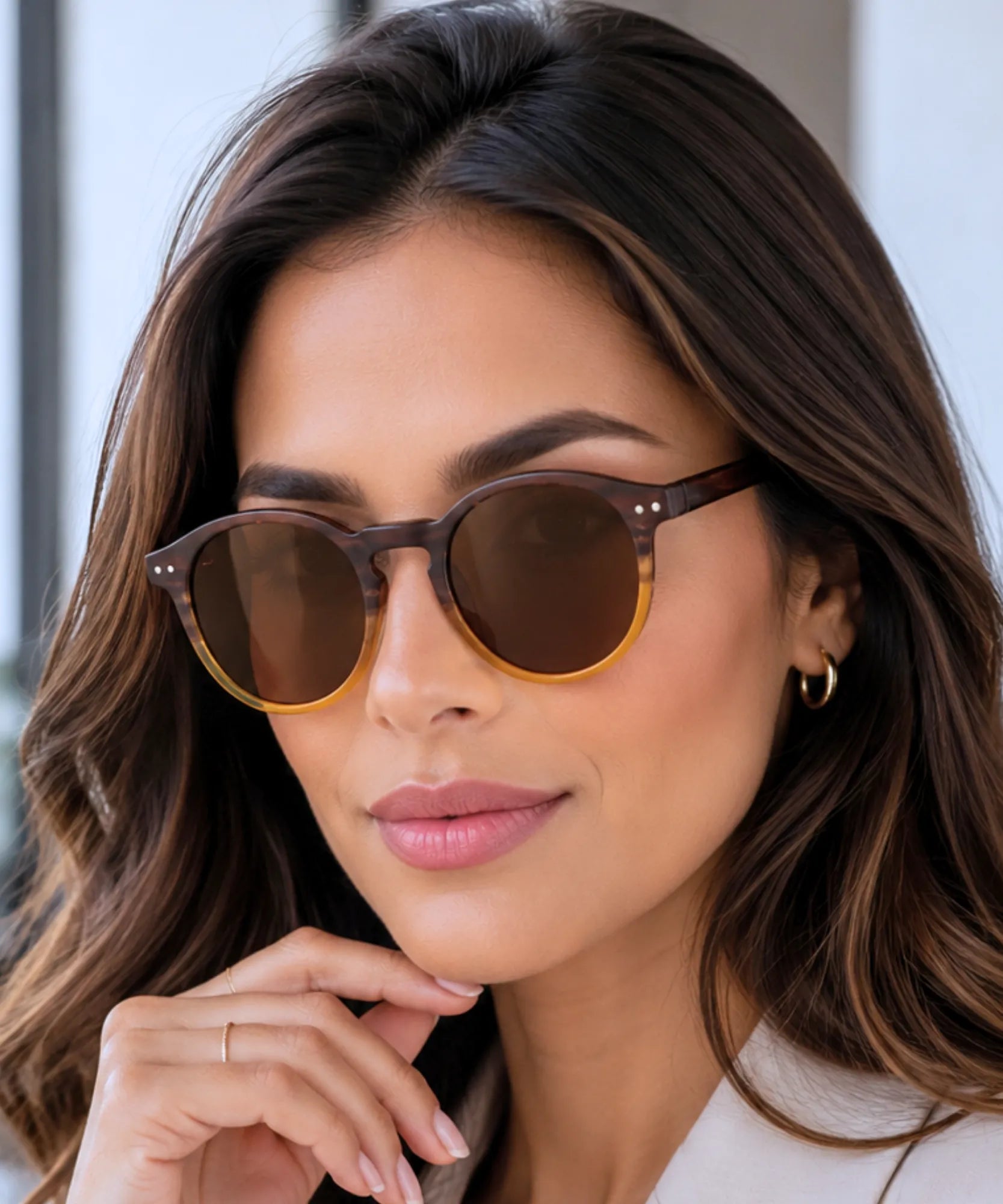 Comprar óculos de sol redondo polarizado proteção UV400 unissex barato em promoção Anellimn
