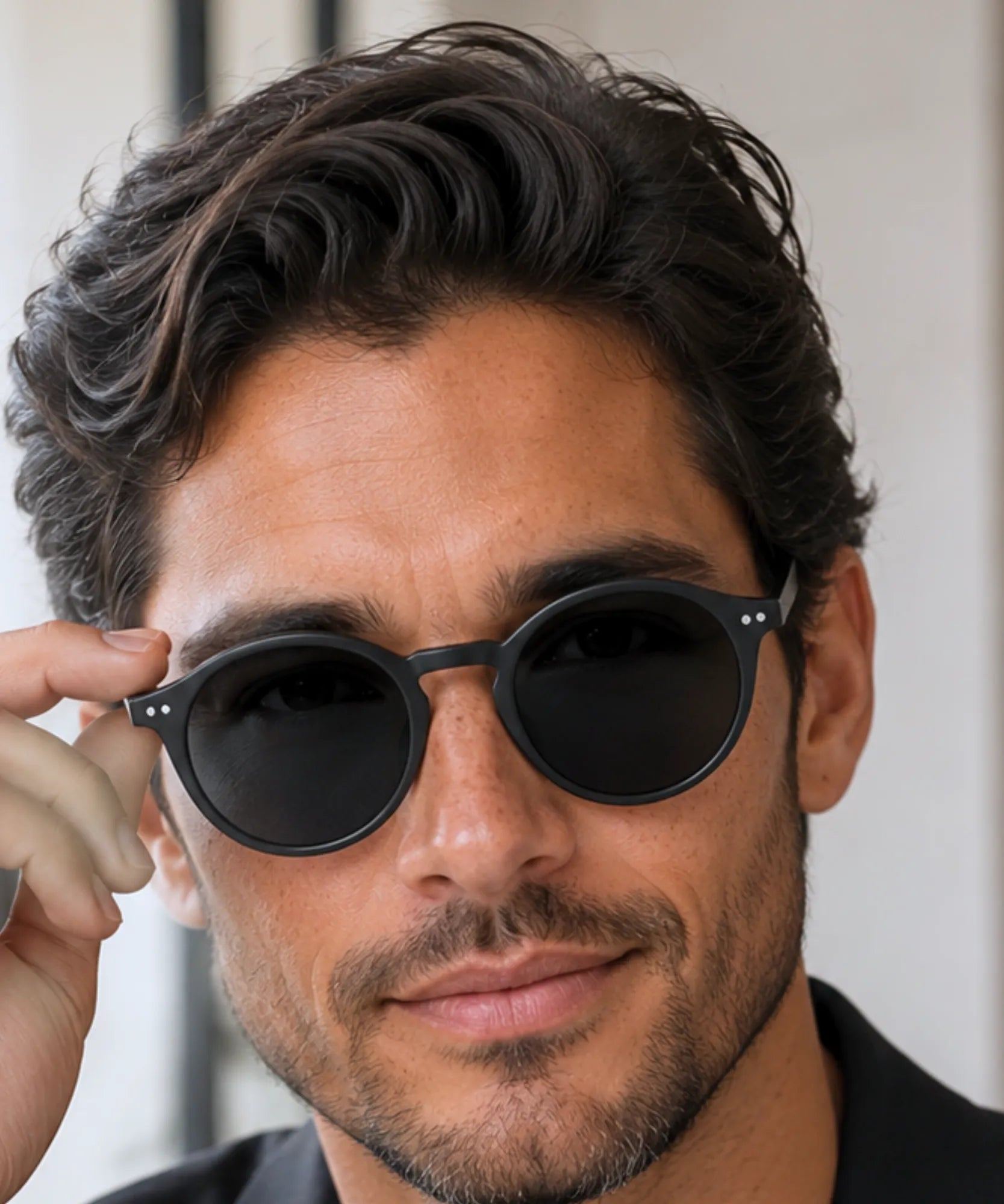 Comprar óculos de sol redondo polarizado proteção UV400 unissex barato em promoção Anellimn