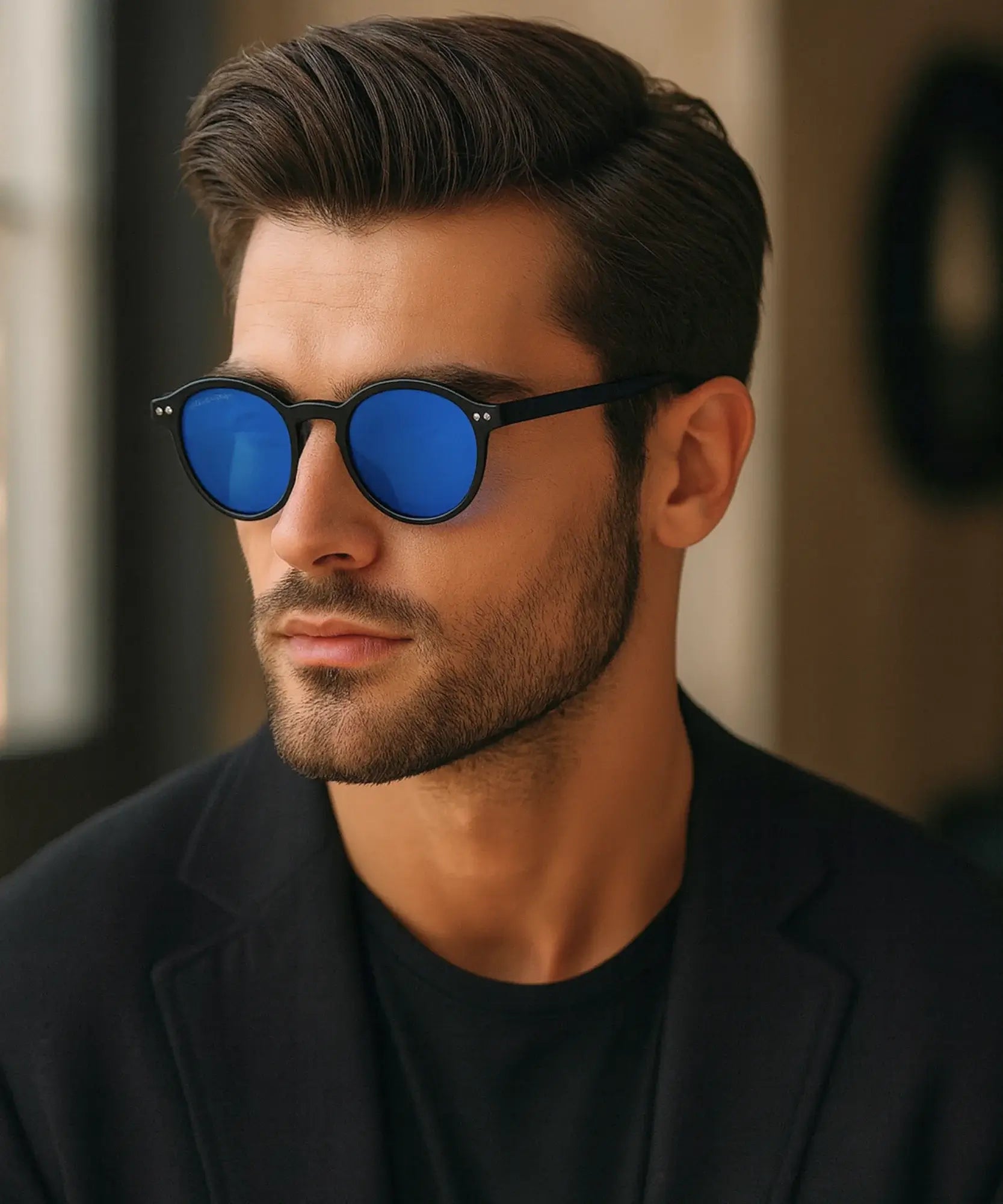 Comprar óculos de sol redondo polarizado proteção UV400 unissex premium barato promoção ANELLIMN