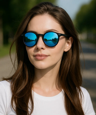 Comprar óculos de sol redondo polarizado proteção UV400 unissex premium barato promoção ANELLIMN