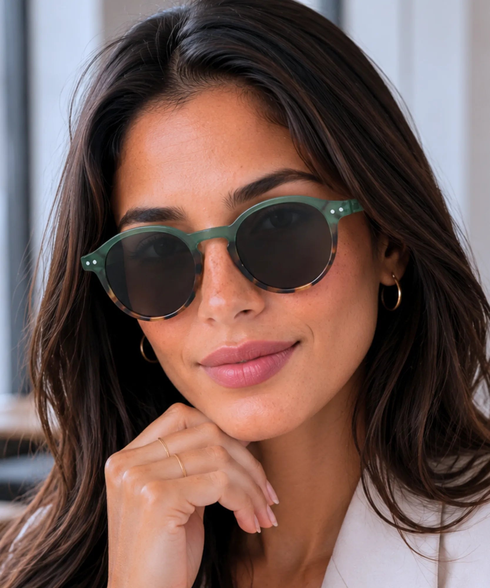 Comprar óculos de sol redondo polarizado proteção UV400 unissex barato em promoção Anellimn
