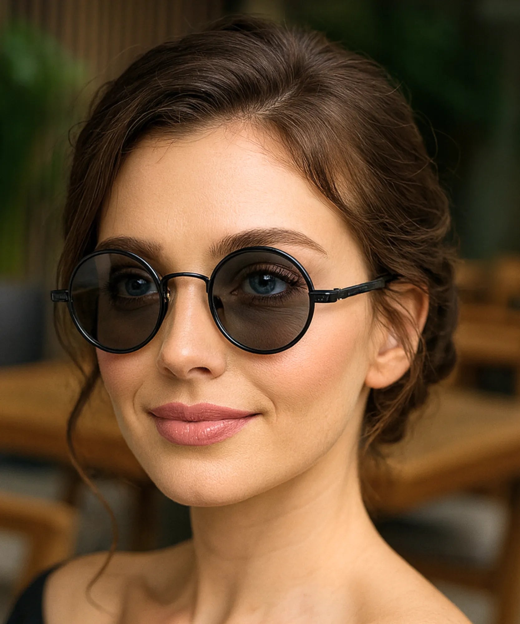 Comprar óculos de sol redondo unissex polarizado UV400 premium vintage proteção total barato promoção frete grátis ANELLIMN