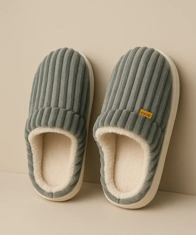 Pantufa Feminina Veludo Cotelê Antiderrapante Forrada | Cassi