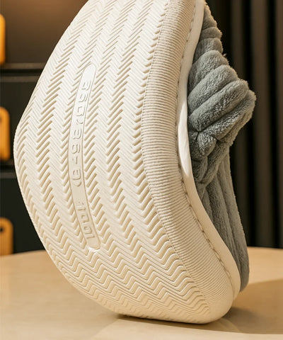 Comprar pantufa feminina veludo cotelê antiderrapante forrada pelúcia confortável para casa barato ou em promoção